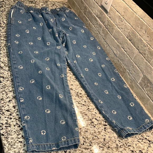 BDG Blue and White Straight Leg Pants with Unique Pattern - Picture 2 of 11